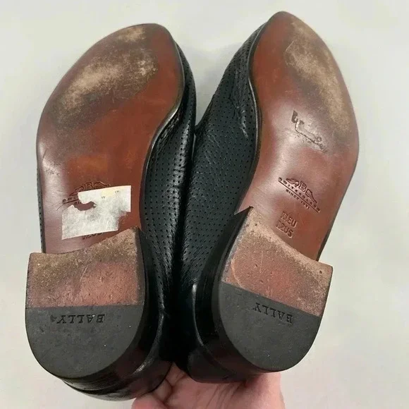 Bally mens dress shoes 12 black leather tassel penny loafers  display picture 1